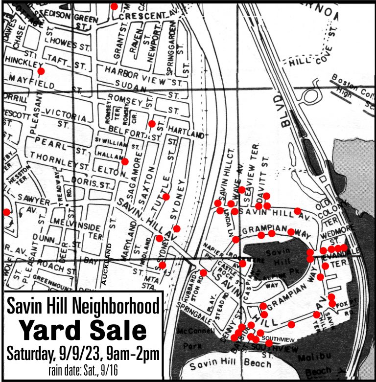 Savin Hill Yard Sale Map 2023