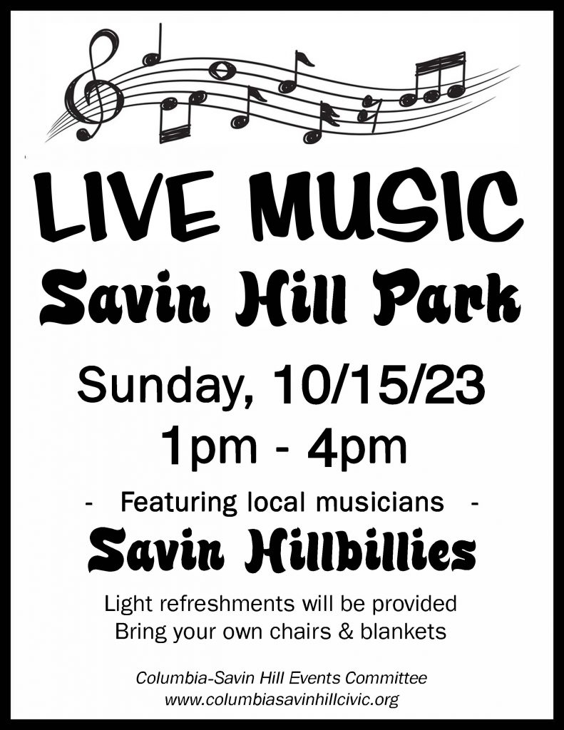 CANCELLED – Music in Savin Hill Park, 10/15/23, 1pm-4pm
